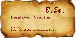 Berghofer Szelina névjegykártya